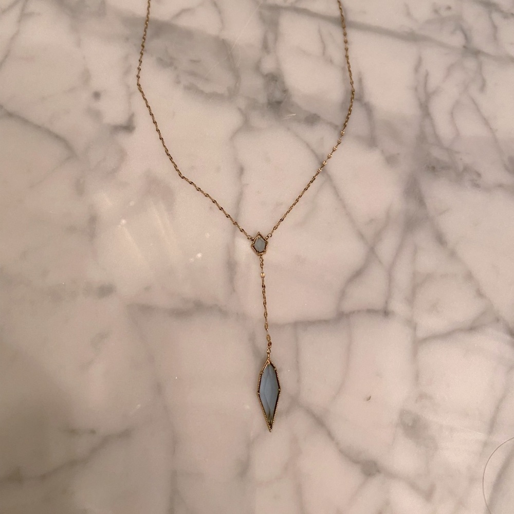 Blue gemstone gold necklace